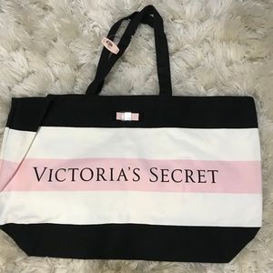 Victoria Secret Weekender Duffle Large Stripe Bag